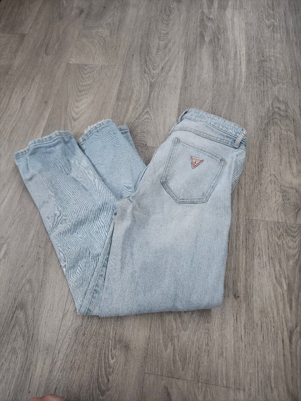 Vintage Distressed Light Wash Guess Jeans Women's 25 EUC Red Triangle 1980s